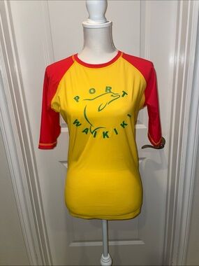 Port Waikiki Yellow & Red Swim Shirt